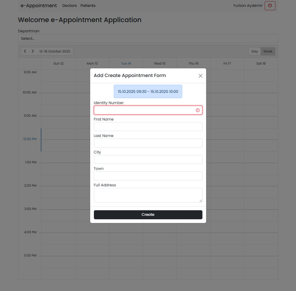 .NET 8 ve Angular 17 ile e-Appointment Uygulaması